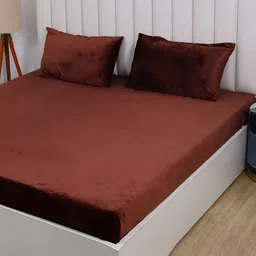 RD TREND Brown 210 TC King Bedsheet with 2 Pillow Covers image 4