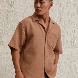 Hubberholme Classic Checked Spread Collar Short Sleeves Oversized Cotton Casual Shirt-picture-13