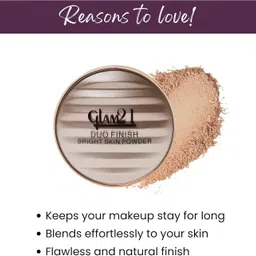 glam21 Duo Finish, 2-in-1 Compact Powder| Smooth Satin Texture|Long-lasting Mate Finish Compact image 2