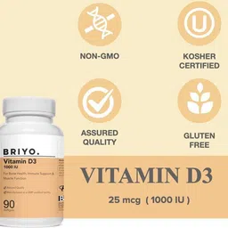 briyo Vitamin D3 1000 IU - 90 Softgels For Bone Health and Immune Support image 5