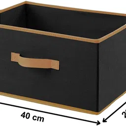 mteaser Multipurpose Rectangular Foldable Cloth Organizer| Durable Handle (Set of 3), Storage Box image 2