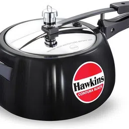 hawkins Contura Black 5 Ltr Cooker with Hard Anodised 2 Pc Separater 5 L Pressure Cooker image 2