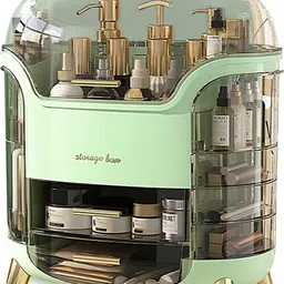 oxmeza Cute Makeup Cosmetic Organizer Box With Drawer Storage | Multi-Compartments Makeup Organizer Vanity Box-picture-21