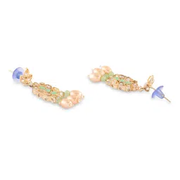 Zaveri Pearls Gold-Plated Kundan Studded & Beaded Jewellery Set image 4