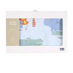 Chicco Boys Blue & Red Printed Pure Cotton Pram Blanket With Removable Cover-image-15