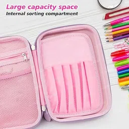 dallao Unicorn Pencil Pouch for Girls - Aesthetic Stationery Case Students Art EVA Pencil Box image 2