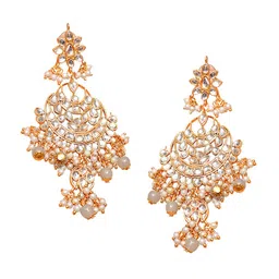 Swarajshop Gold-Plated Kundan-Studded & Beaded Jewellery Set image 3