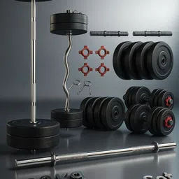 ranrox 20 kg 20 kg PVC GYM KIT WITH 3FT CURL, 3FT STRAIGHT ROD AND Home Gym Combo Home Gym Combo-picture-14