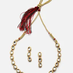 Aazeen Gold-Plated Kundan-Studded Jewellery Set-image-5