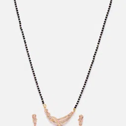 Aazeen Rose Gold-Plated Stone Studded & Beaded Jewellery Set-picture-32