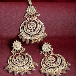 Kennice Women Gold-Plated Stone Studded & Beaded Jewellery Set-picture-37