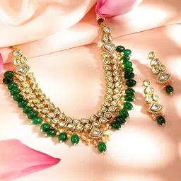 Priyaasi Gold-Plated Kundan-Studded & Beaded Jewellery Set-image-59