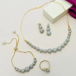 Anouk Gold-Plated American Diamond-Studded Jewellery Set-picture-20