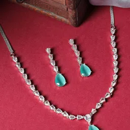 justpeachy Silver-Plated American Diamond -Studded Jewellery Set-picture-32