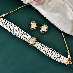 Silvermerc Designs Gold Plated & Kundan Studded Jewellery Set image 1