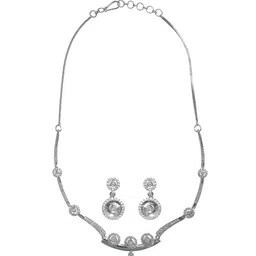 Jazz and Sizzle Silver-Plated AD-Studded Jewellery Set image 2