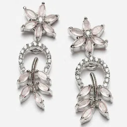 ZENEME Rhodium-Plated AD-Studded Jewellery Set image 4