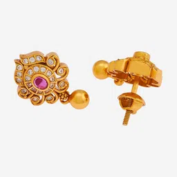 Kushal's Fashion Jewellery 92.5 Pure Silver Gold-Plated Stone Studded Jewellery Set image 5