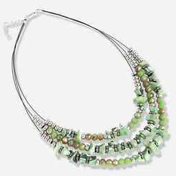 Sangria Silver-Toned Beaded Jewellery Set image 3