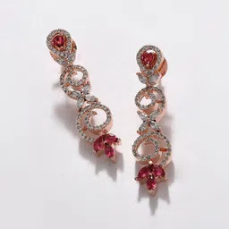 SOHI Gold-Plated Stone-Studded Necklace & Earrings Set image 2