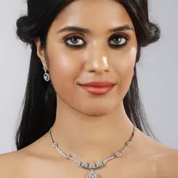 Jazz and Sizzle Silver-Plated AD-Studded Jewellery Set image 5