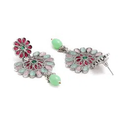 ZENEME Silver-Plated AD Stone-Studded Jewellery Set image 4