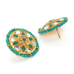 Jazz and Sizzle Gold-Plated Sea Green & White Jewellery Set image 5