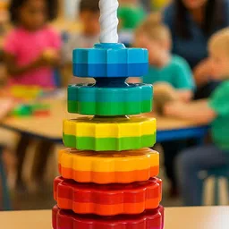 gotrimaworld Spinning Tower Stacking Toy,Kids & Toddlers (8Pcs, Multicolor) image 2