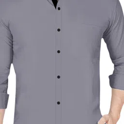 ethnic trendz Men Regular Fit Solid Spread Collar Casual Shirt image 4