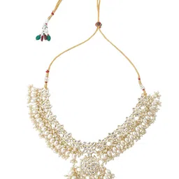 Yellow Chimes Gold-Plated Kundan-Studded Jewellery Set image 3