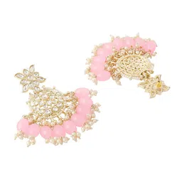 Yellow Chimes Gold-Plated Kundan-Studded & Beaded Jewellery Set image 4