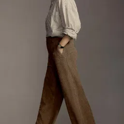 rajovati Women Relaxed Brown Polyester Trousers image 3