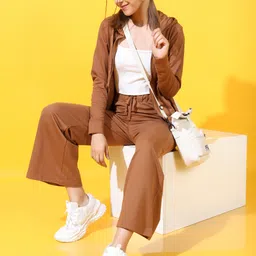 tokyo talkies Women Solid Brown Track Pants image 3