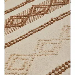 jutie pie Beige Shag 3 X 5 Cotton Hand Woven Carpet image 3