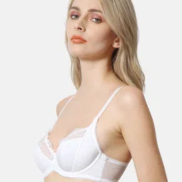 Van Heusen Women White Wired Lace Antibacterial Non Padded Bra image 2