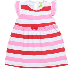 Clothe Funn Girls Striped Flutter Sleeves Cotton A-Line Dress-picture-10