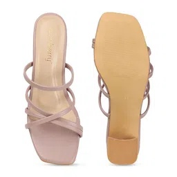 DressBerry Textured Party Block Sandals with Buckles image 5