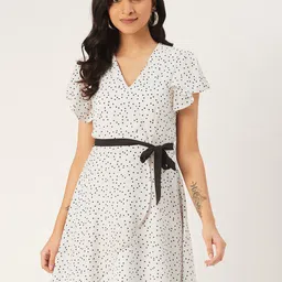 DODO & MOA Women White Crepe Dress-picture-14