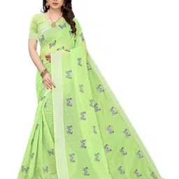 KALINI Geometric Silk Cotton Chanderi Zari Saree-image-21