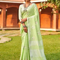 Ishin Floral Embroidered Zari Saree-picture-21