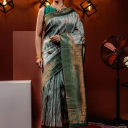 MIMOSA Woven Design Zari Art Silk Kanjeevaram Saree-picture-18