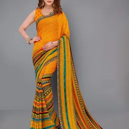 moda rapido ANAND SAREES Striped Ethnic Motifs Printed Saree-picture-27