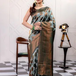 MIMOSA Ethnic Motifs Woven Design Zari Kanjeevaram Saree-picture-20