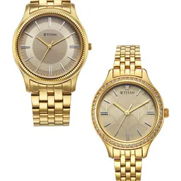 Titan Set Of 2 Dial & Stainless Steel Bracelet Style Straps Analogue Watch 18242712YM01-picture-31