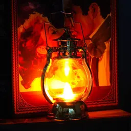 Kuber Industries Gold Hanging Lantern Pillar Candles-picture-12