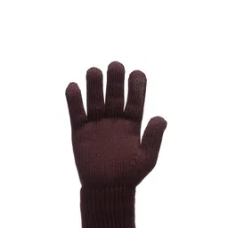 513 Men Maroon Solid Knitted Gloves-image-35