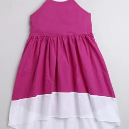 AWW HUNNIE Girls Shoulder Straps Colourblocked Cotton A-Line Dress-picture-33
