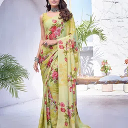KALINI Floral Printed Leheriya Saree-picture-24