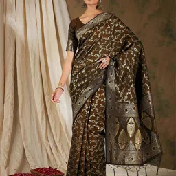 Ishin Ethnic Motifs Zari Banarasi Saree-picture-13