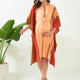 The Kaftan Company Colourblocked Batwing Sleeve Maternity Kaftan Ethnic Dress-picture-41